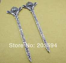 Wholesale 30Pcs Antique Silver flower Bookmark Metal Bookmark with loop 122mm 2024 - buy cheap
