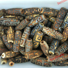 Free Shipping 12mmx41mm Prayer Mala black Tibetan Mystical Agat Dzi 9 Eyes Beads 1pcs/lot 2024 - buy cheap