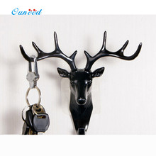 Ouneed Deer head Self Adhesive Hook Hanger Bag Keys Cloth Sticky Holder Wall Door Hook Hanger 1pc 2024 - buy cheap