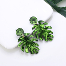 1 Pair Bohemian Monstera Leaf Drop Dangle Earrings Women Acrylic Statement Tropical Plant Jewelry Brinco Bijoux Lover Gifts 2024 - buy cheap