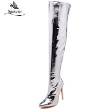 Sgesvier Sex Long Boots Extreme High Heel 12cm Over The  knee Boots Patent Leather thigh high boots pole dancing Boots OX630 2024 - buy cheap