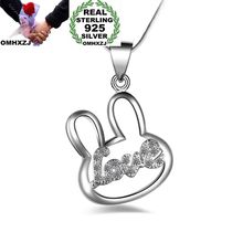 OMHXZJ-Colgante de Plata de Ley 925 con diseño de conejo, collar con amatista blanca, circonita AAA, regalo para mujer NC52 2024 - compra barato