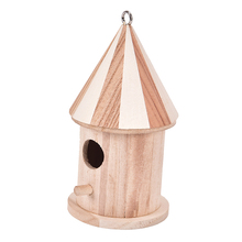 1 Pcs Wooden Birdhouse Hanging Nest Bird Nesting Boxes With Loop Bird Houses Pet Supply For Home Garden Yard Decoration 2024 - buy cheap