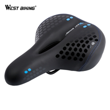 WEST BIKING Wide Saddle Saddle with Tail Light MTB Bike Saddles Comfortable Hollow Front Seat Mat Thicken Widen Cycling Saddle 2024 - buy cheap