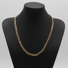 Ожерелье-чокер с цепочкой, 6 мм, желтое золото, классическое панцирное ожерелье, звено цепи для женщин и мужчин 2024 - купить недорого