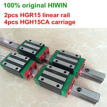 100% оригинальный HIWIN 2 шт. HGR15 200 мм 300 мм 400 мм 500 мм 600 мм 700 мм 800 мм 1000 мм линейная направляющая + 4 шт. HGH15CA HIWIN каретки 2024 - купить недорого