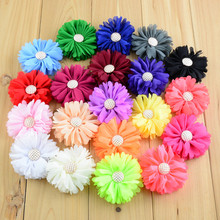 Yundfly 10PCS New Chiffon Fabric Flower with Shine Button For Baby Girls Hair Ornaments Accessories Hair Flower 2024 - buy cheap