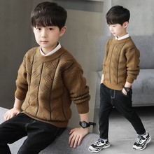 Boy's sweater autumn winter outfit is thickened circular collar cover hea 2024 - buy cheap