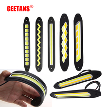GEETANS 2pcs Car Styling car driving Day Running Light Waterproof 12V COB Day Time Working Lights Flexible LED DRL Lamp H 2024 - buy cheap