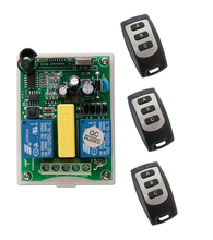 Controle remoto sem fio ac 220 v 2 canais 1 * receptor + 3 * transmissor de motor tubular, tela de projeção de porta de garagem com 3 botões