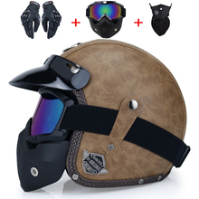 Open face 3/4 helmet personalized mens womens vintage retro motorcycle cascos de motociclistas helmets 2024 - купить недорого