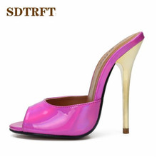 SDTRFT Stiletto Plus:45 46 47 48 49 50 sandals 14cm Ultra high thin heels sexy Open toe red wedding women slides wedding shoes 2024 - buy cheap