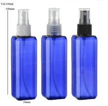 Botella de plástico vacía para Perfume, envase pulverizador de plástico con atomizador de plástico, color azul cobalto, 24x100ml 2024 - compra barato