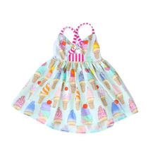 Повседневное детское платье-пачка на бретельках с открытой спиной и бантом для маленьких девочек летняя одежда 2024 - купить недорого
