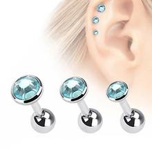 Brincos para cartilagem com barra tragus helix de strass redonda simples de 3 tamanhos 2024 - compre barato