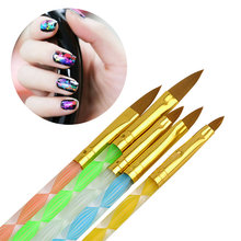 Набор кистей для дизайна ногтей, 5 шт./компл., акриловый УФ-гель, кисти для рисования картин, ручки, толкатель для кутикулы, цветной NO1 2024 - купить недорого