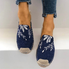 Las mujeres bordan las zapatillas planas de cáñamo resbalón en los zapatos de lona ocasionales costura señoras transpirables zapatos de moda femenina Calzado cómodo 2024 - compra barato