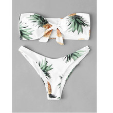 Sexy Bikini Women's Two Piece Print Split Tube Top Swimsuit Bikini 2021 Swimwear Beachwear Bathing Suit Swimming Suit Biquinis 2024 - buy cheap