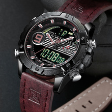 NAVIFORCE Luxury Brand Fashion Mens Sport Watches Men Quartz Analog Digital Clock Leather Army Military Watch Relogio Masculino 2024 - buy cheap