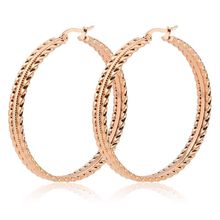 MxGxFam Titanium steel Rope 3 Circle Hoop Earrings (1pair) Jewelry For Fashion Women 18 K / Black / White / Rose Gold Color 2024 - buy cheap