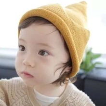 Touca de malha elfin de moda coreana, boné infantil adorável para outono e inverno, 7 cores 8480, manter o bebê quente para meninos e meninas, 1 peça 2024 - compre barato
