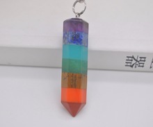 Pêndulo de pedra natural guia reiki, joia com pingente de arco-íris s3113 2024 - compre barato