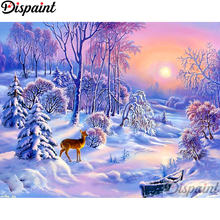 Pintura completa de diamante/redonda 5d bricolagem, pintura de diamante "cena de neve e inverno" 3d bordado ponto cruz decoração para casa presente a11519 2024 - compre barato