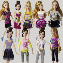 5pcs/lot Pretty Dress For Barbie Doll Clothes Fashion Outfit For 1/6 Dolls Short Dress One Piece Dresses Tutu Random Sent 2024 - buy cheap