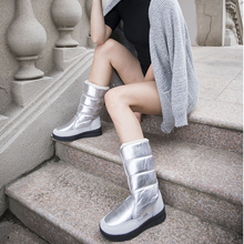 Осенне-зимние женские высокие ботинки, лыжные ботинки, зимняя обувь, нескользящая обувь для путешествий, ветрозащитные теплые длинные сапоги, русский размер 2024 - купить недорого