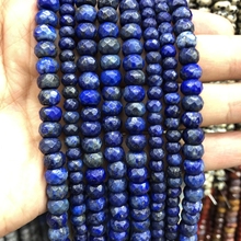 Wholesale Natural Lapis Lazuli Beads,4x6mm 5x8mm Faceted Roundel Spacer Gem Stone Loose Beads for jewelry 15.5"/string 2024 - buy cheap