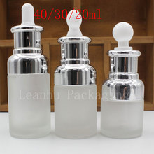 20ml 30ml 40ml Empty Clear Frosting Essential Oil Dropper Glass Bottle Serum Display Glass Container Pipette Dropper 12PC/lot 2024 - buy cheap