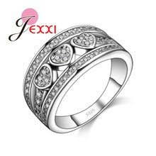 Fashion Jewelry  Stamp  Silver Ring Women Gift Romantic Hollow Heart Finger Rings Wholesale Free Shipping 2024 - buy cheap