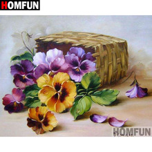 HOMFUN-pintura de diamante 5D DIY "hoja de flor", bordado 3D, regalo de punto de Cruz, decoración del hogar, A00540 2024 - compra barato