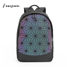 Роскошный женский Школьный рюкзак, блестящие клетчатые женские рюкзаки с геометрическим узором и блестками для девочек-подростков, голографический ранец 2024 - купить недорого