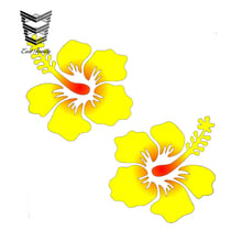 EARLFAMILY 13cm x 13cm Hibiscus Flower Decal Sticker Hawaiian Car Window Beach Tropical Yel Red JDM Style Waterproof Car Styling 2024 - buy cheap