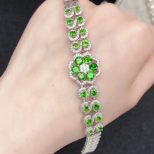 luxury green diopside gemstone bracelet women fine jewelry natural gem bright clear green color many gem party banquet present 2024 - buy cheap