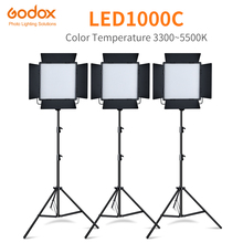 Godox-Kit de 3 luces LED con soporte de luz, Kit de luces de vídeo para niños, LED 1000c, 3300K-5600K, 3 uds., 2,8 m 2024 - compra barato