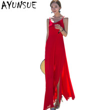Bohemian Robe Femme Sexy Beach Dress Chiffon Red Women Summer Dress 2020 Slim Maxi Dresses Long Boho Clothing AYUNSUE FYY509 2024 - buy cheap