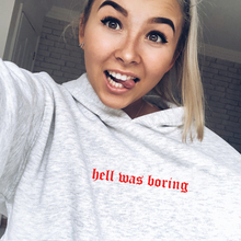 Hell Was Boring Hoodie  pink hoodies Women funny graphic hoody sweatshirts sweats tops jumper outfits Hoodies 2024 - buy cheap