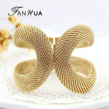 Cuff Bracelets Gold-Color Silver Color Pulseiras Femininas Wide Big Bangles Hot Sale Bijoux For Women 2024 - купить недорого