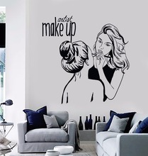 Make Up Artist Wall Sticker Vinyl Art Removable Design Poster Mural Make Up Shop Room Decoration Beauty Salon Decor W31 2024 - buy cheap