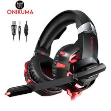 ONIKUMA-auriculares K2 para videojuegos, cascos estéreo con micrófono y luces LED para ordenador portátil, tableta y Xbox One, novedad, PS4 2024 - compra barato