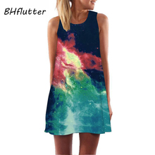 BHflutter Women Dress 2019 New Arrival 3D Print Sleeveless Casual Summer Dress A line Cute Mini Chiffon Dresses Vestidos 2024 - buy cheap