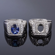 MeiBaPJ 7*9 натуральный танзанийский синий драгоценный камень, модное кольцо/пустая поддержка для мужчин, Настоящее серебро 925 пробы, Изящные Ювелирные изделия 2024 - купить недорого