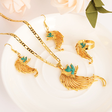 Gold  PNG Jewellery Set crystallong tail bird Pendant Necklaces Earrings Papua New Guinea Wedding bridal party women girls gifts 2024 - buy cheap