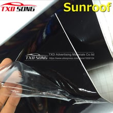 Glossy black car sunroof sticker Black sunroof protection car wrap film with free shipping cost size:1.52*30m with air bubbles 2024 - buy cheap