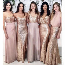 Vestidos de dama de honra em ouro rosa sob 100 vestido barato 2024 - compre barato