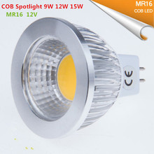 1pcs Super Bright MR16 COB 9W 12W 15W LED Bulb Lamp mr16 12V ,Warm White/Pure/Cold White led LIGHTING 2024 - buy cheap