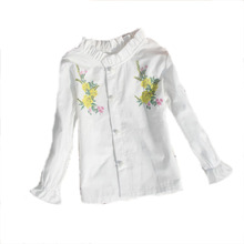 2019 Autumn girls blouses shirts children clothing baby girl clothes cotton white blouse floral print blusas kids clothes 2-16Y 2024 - buy cheap