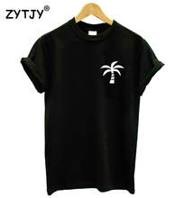 Женская футболка с принтом кокосовой пальмы, хлопковая забавная футболка для девушек, хипстерский Топ Tumblr, Прямая поставка, HH-172 2024 - купить недорого